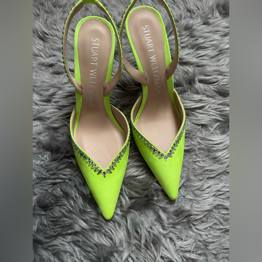 STUART WEITZMAN
Crystal Slingback Suede Pumps